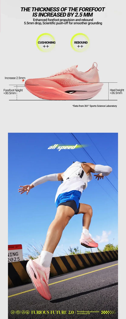 Furious Future 2.0 Running Shoes Marathon Plate Racing Carbon Breathable Durable Cushion Stable Sneakers 672512201