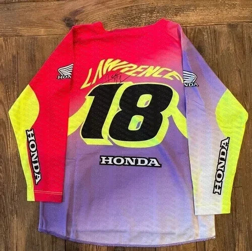 Men's Summer Honda Racing T-shirt Motorcycle Biker Short Sleeve Jersey Lightweight Breathable Sportswear For Outdoor Riding
