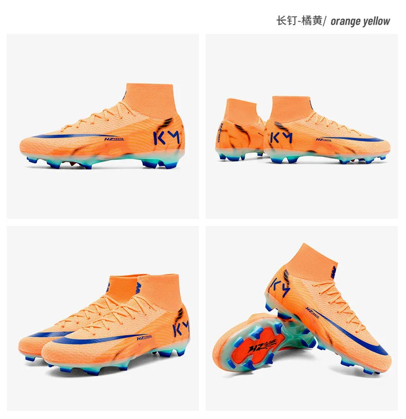 New Men Soccer Shoes Breathable Cleats Adult Outdoor Sport Football Boots Training Boys Long Spikes Non Slip Match Comfortable