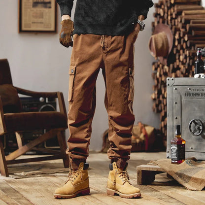 Joggers Cargo Pants Mens Casual Hip Hop Multi-Pocket Male Trousers Sweatpants Streetwear Techwear Tactical Khaki Pants BLW9106