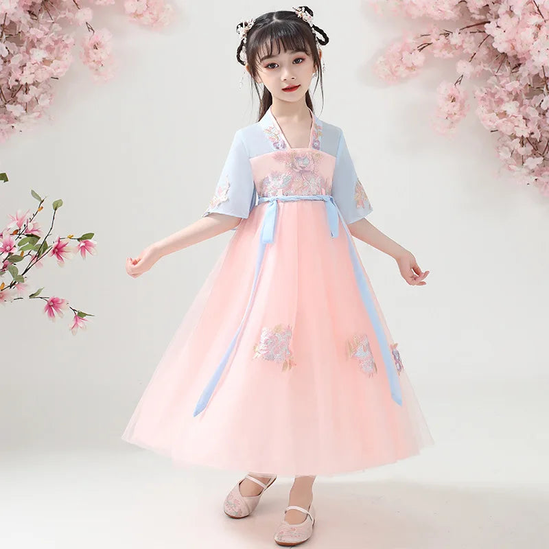 Girl Modern Hanfu Chinese Style Dress Halloween Fairy Kids Clothes Vestidos Traditional Cosplay Children Costume Girls Dresses