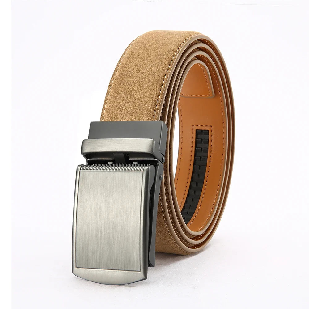 Men's High-Quality Belt 115cm 125cm 135cm Luxury Belt, Black Men's Automatic Buckle Jeans Men's Belt Suit Belt
