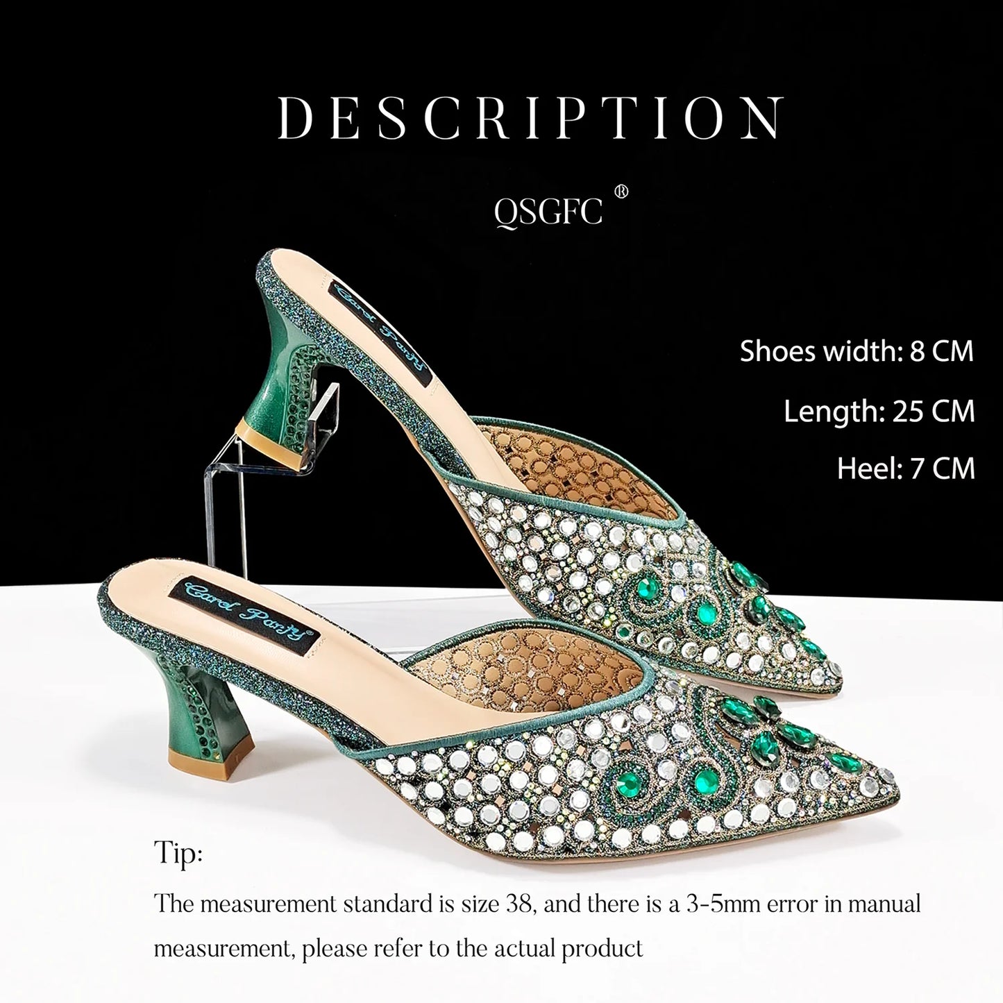 Nigerian Design Comfortable Women's Shoes with Diamond Oval Bag Women's High Heels for Party or Work