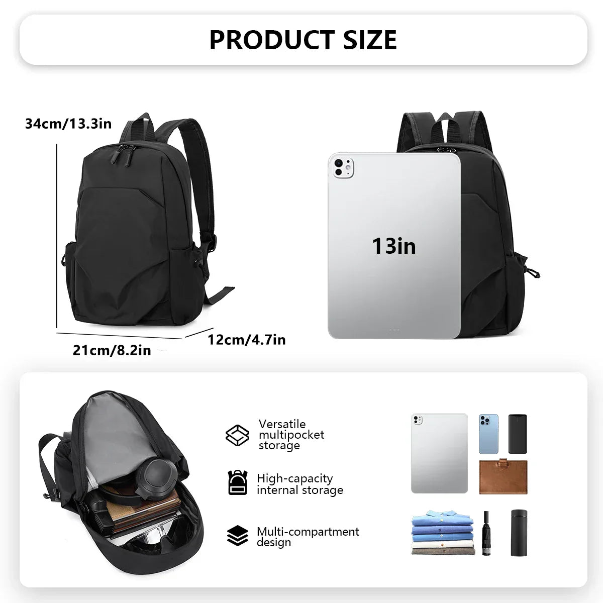 Lightweight Mini Backpack for Boys Travel, Versatile Outdoor Hiking and Mountaineering Bag, Small Backpack, Casual Small School Bag, Student Class, Fishing, Travel Conference