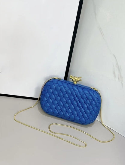 Elegant Box Shaped Dinner Clutch Crossbody Bag for Women Fashionable Chain Strap Handbag Retro Style Leather Handbag