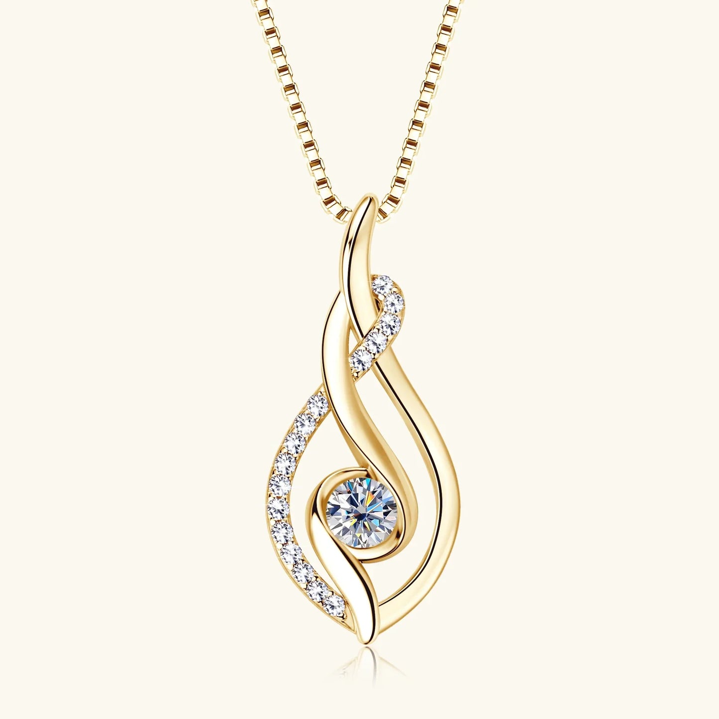 Real Full Moissanite Necklace for Women Twisted Pendant Choker Chain 925 Silver Yellow Gold Color Fine Jewelry with Certificate