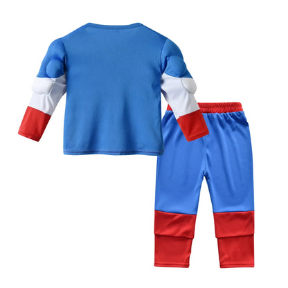 Captain America Cosplay Long-sleeved Kid Avengers Muscle Suit Captain America Children's Suit
