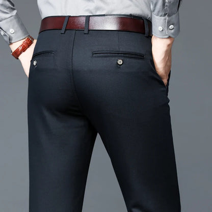 6 Colors Male Autumn Winter Casual Pants Chic Straight Formal Office Luxury Trousers Fashion Elastic Men Business Suit Pants