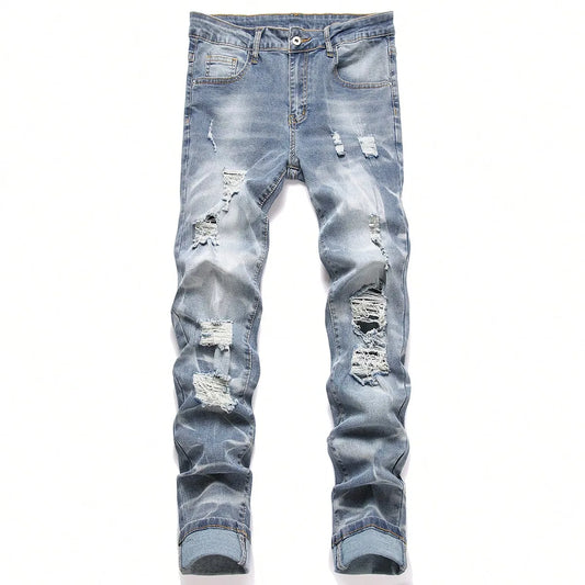 Fashion Men's Jeans Pants Stretch Blue Skinny Jeans For Men Casual Slim Fit Denim Pants Korean Style Male Trousers Jeans
