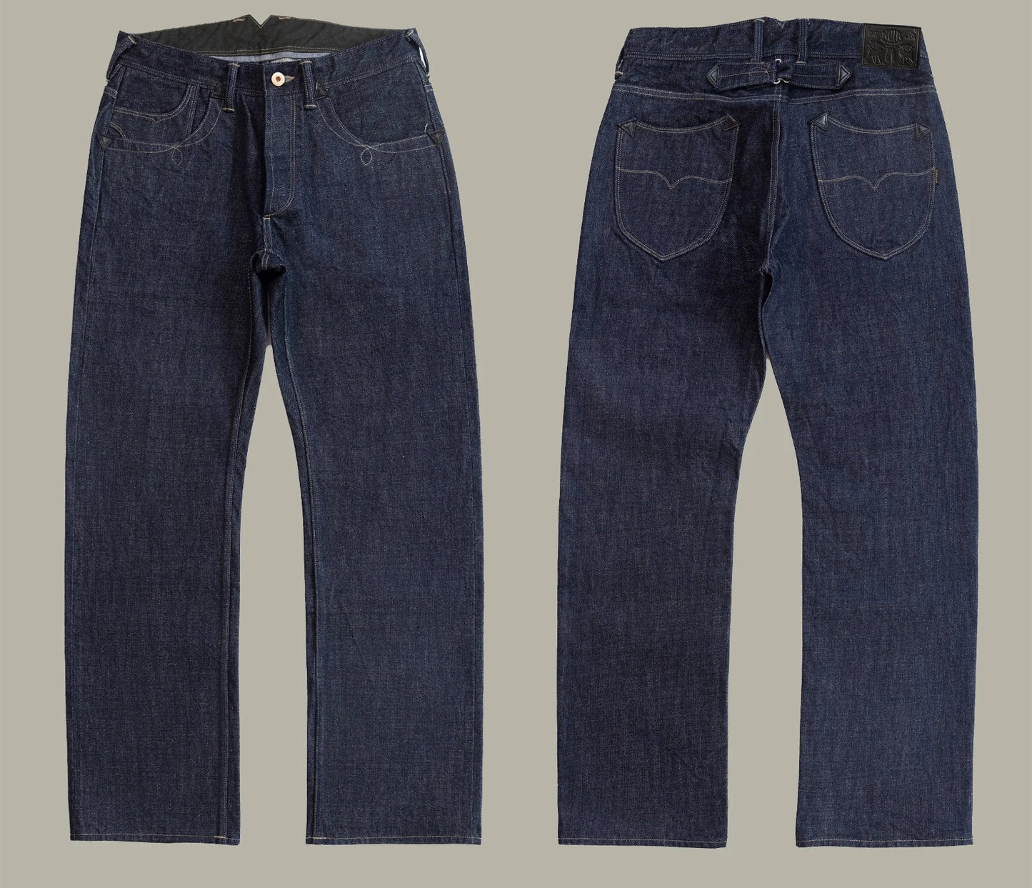Red Tornado NOIR 18oz Indigo Selvedge Denim Jeans One-wash with Cinch-Back and Arcuate Stitching