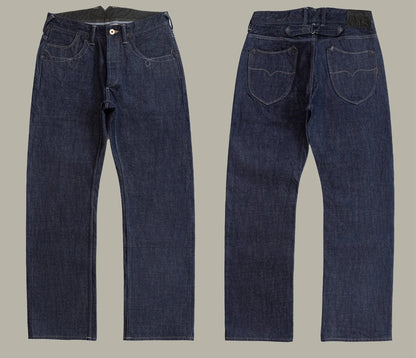 Red Tornado NOIR 18oz Indigo Selvedge Denim Jeans One-wash with Cinch-Back and Arcuate Stitching