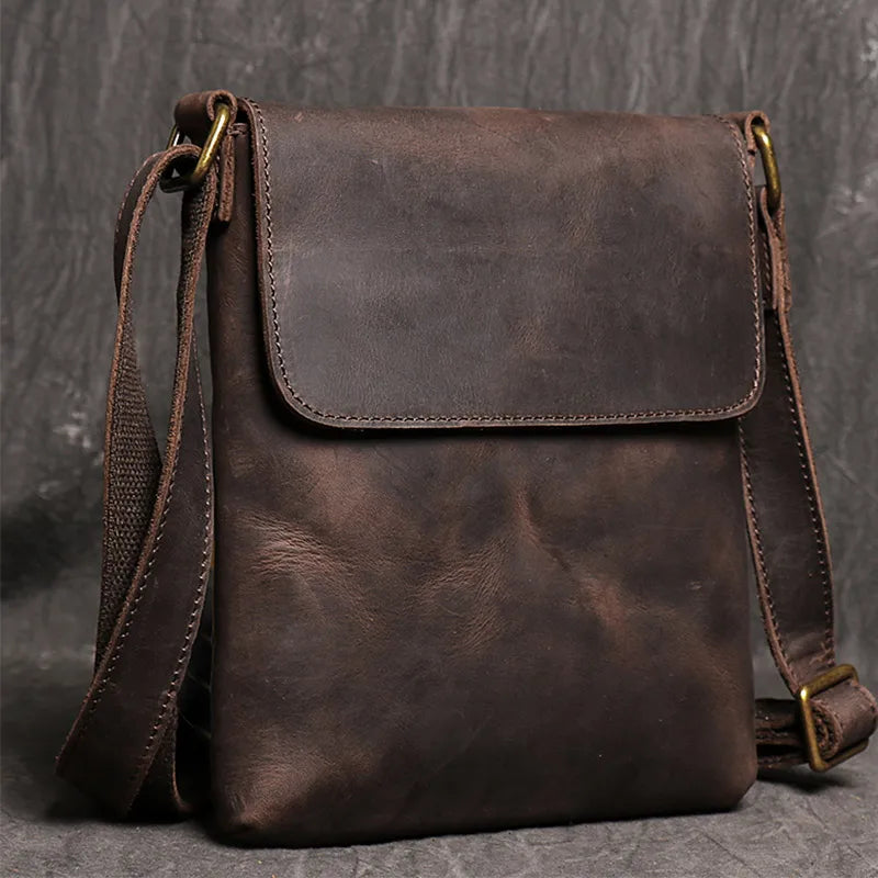 High Quality Messenger Bag For Men Genuine Leather Crossbody Bag Male Easy Travel Shoulder Bag for Tablet Men's Leather Handbag