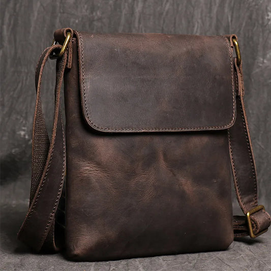 High Quality Messenger Bag For Men Genuine Leather Crossbody Bag Male Easy Travel Shoulder Bag for Tablet Men's Leather Handbag