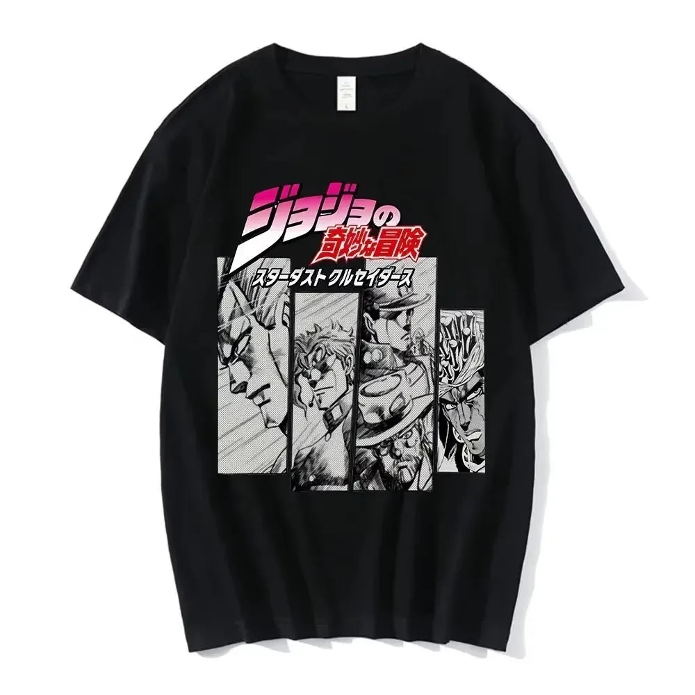 Anime Jojo 7 Steel Ball Run Charlie Kirk & Gyro Zeppeli Graphic Cotton Unisex Shirt 2026 Summer New Y2k Short Sleeve T Shirt