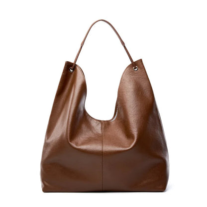 New Women's Large Capacity Genuine Leather Handbag Fashion Single Shoulder Underarm Bag for Ladies Commuting Stylish Girls Bag