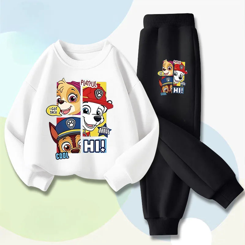 Children's Casual Hoodies Sets Boys and Girls' Pullover Long Pant Two  Piece Suit Kids Breathable Sweatsuit