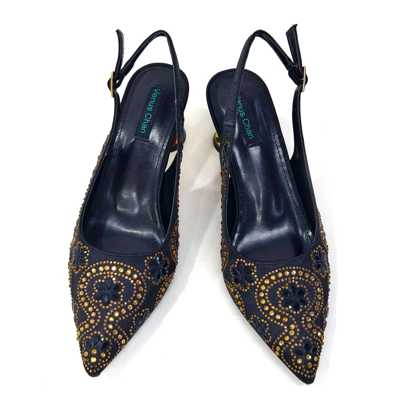 2024 Elegant Rhinestone Pointed-Toe Pumps With Matching Bag Set Large Capacity Bag for Women's Party High Heels