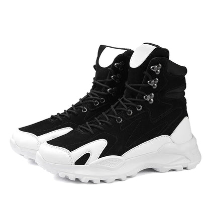 Fashion Men's Boots Comfortable Men Casual Shoes Breathable High Top Sneakers for Men Outdoor Non Slip Mens Ankle Boots Platform