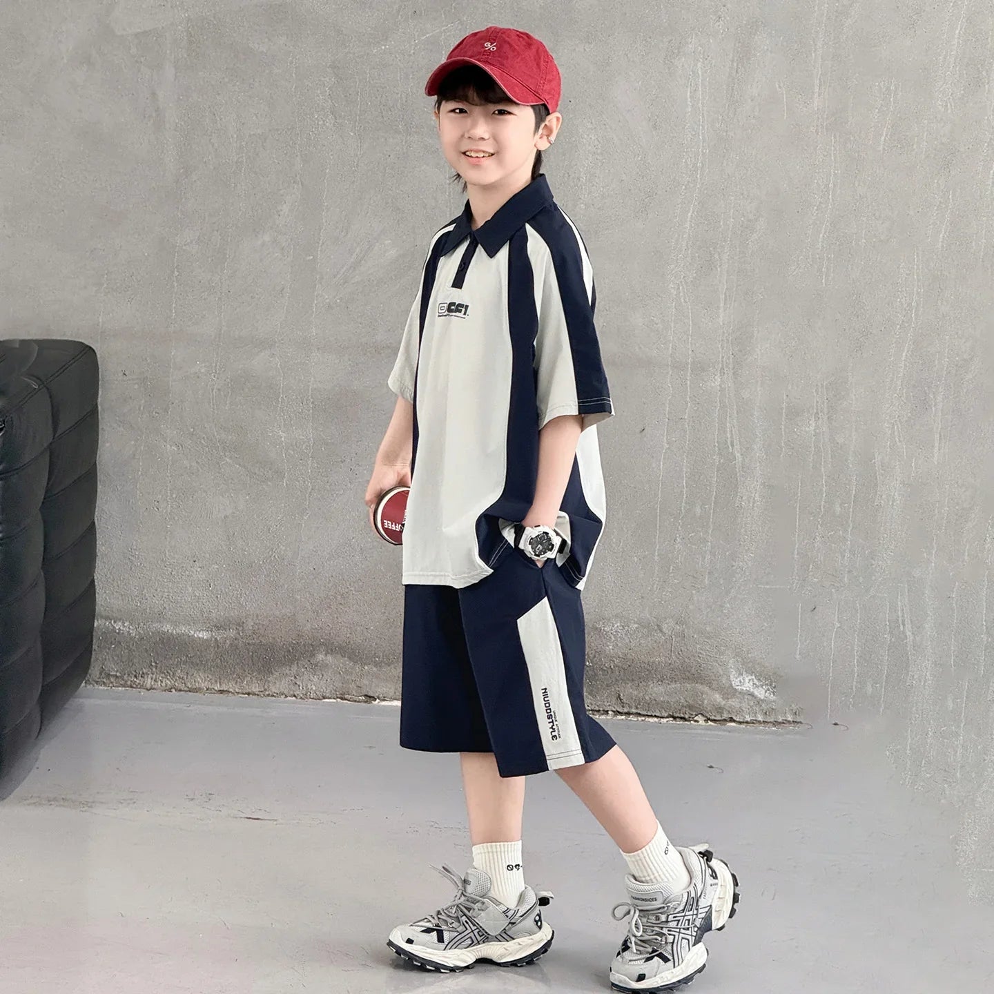 Children New Summer Polo Shirt Set Top And Bottom 2 Pieces Clothing Set for Tween Boys Casual Tracksuit Kids School Outfit Wear