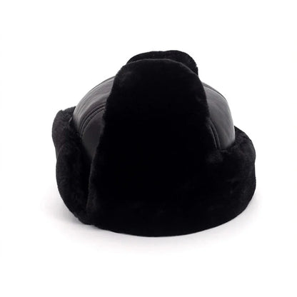 2026 Hot Men 100% Natural Real Sheepskin Leather Bomber Hats Male Casual Winter Warm Sheepskin Leather Cap Hot Russia Adult Caps