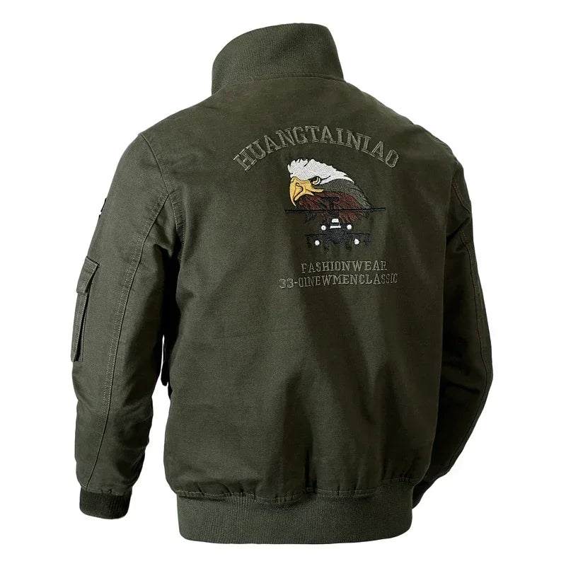 Men's Tactical Motorcycle Riding Jacket Military SWAT Combat Army Pilot Windbreaker Autumn Multi-Pocket Cargo Coat Outdoor Biker