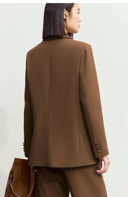 Minimalist Blazers Women Autumn 2024 Clothing Vintage Buttons Up Coat Basics Long Sleeve Jacket Office Lady Blazer 12453051