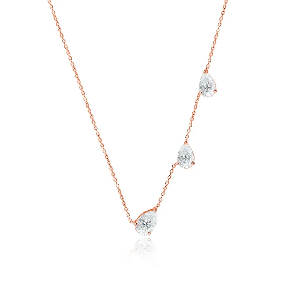 East West 9cttw Pear Cut Moissanite Necklace for Women 925 Sterling Silver Waterdrop Diamond Neckchain Wedding Party Jewelry GRA