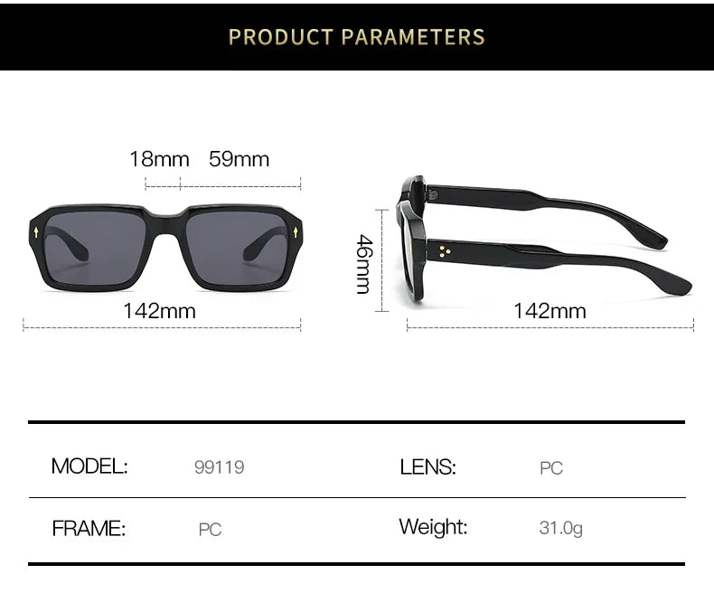Square Sunglass Men Fashion Sunglasses Women 2025 Trendy Vintage Fashion Glasses Retro Gafas De Sol Hombre Lunette Soleil Femme