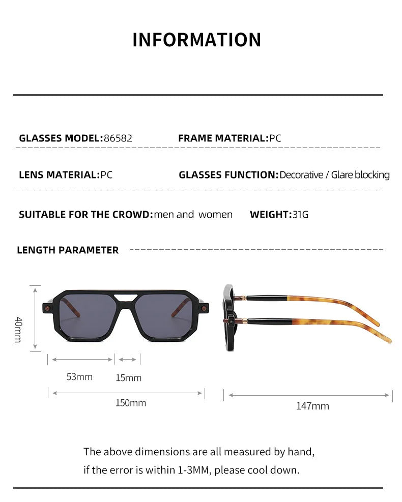 2022 Square Sunglasses For Men Fashion Glasses Luxury Retro Blue Light Blocking Shades Vasos Decorativos Oculos De Sol Masculino