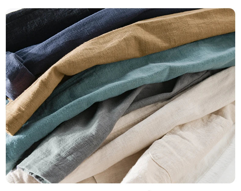 Y803 Spring Autumn Good Quality Linen Blazer For Men Business Casual Solid Color Simple Double Buttons Thin Male Suits Jackets