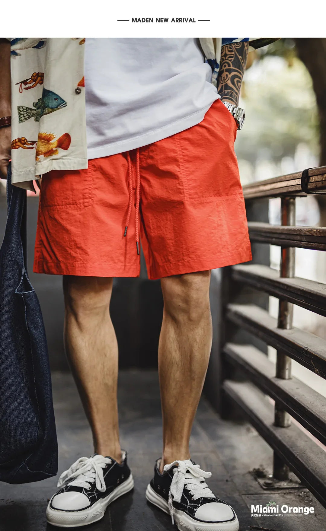 Madden Vintage Men's Summer Casual Knee Length Shorts Beach Sandal Pants with Loose Fit and Elastic Waistband Design exercise