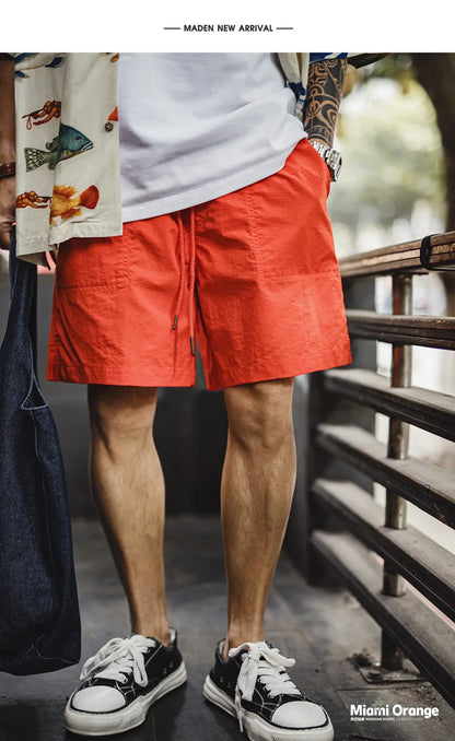 Madden Vintage Men's Summer Casual Knee Length Shorts Beach Sandal Pants with Loose Fit and Elastic Waistband Design exercise