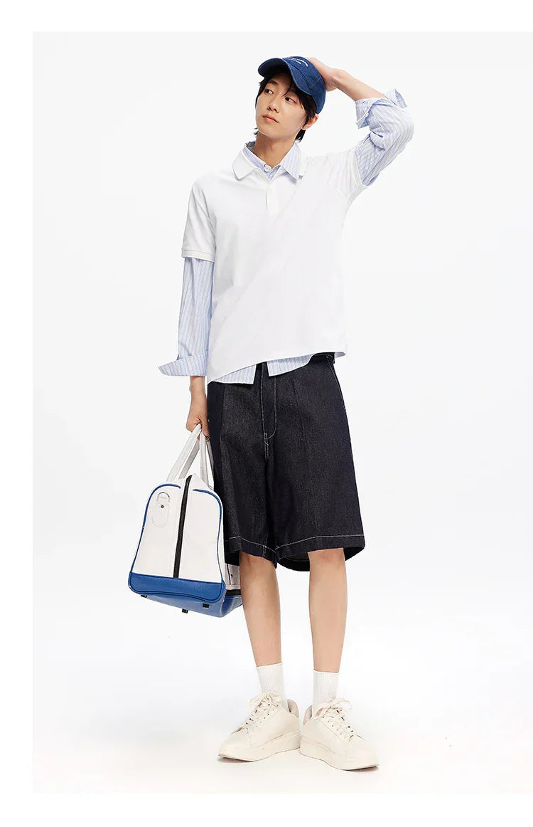 Polo Shirt Men Moisture Wicking Solid Color Short Sleeve T-Shirt 2025 Summer New Slim Fit Top for Active Wear
