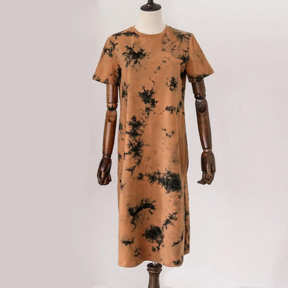 Original Casual 94% Cotton Summer Women's Dresses Solid Short Sleeve Spilt Long Midi Dress Fashion Sundress Female Clothing