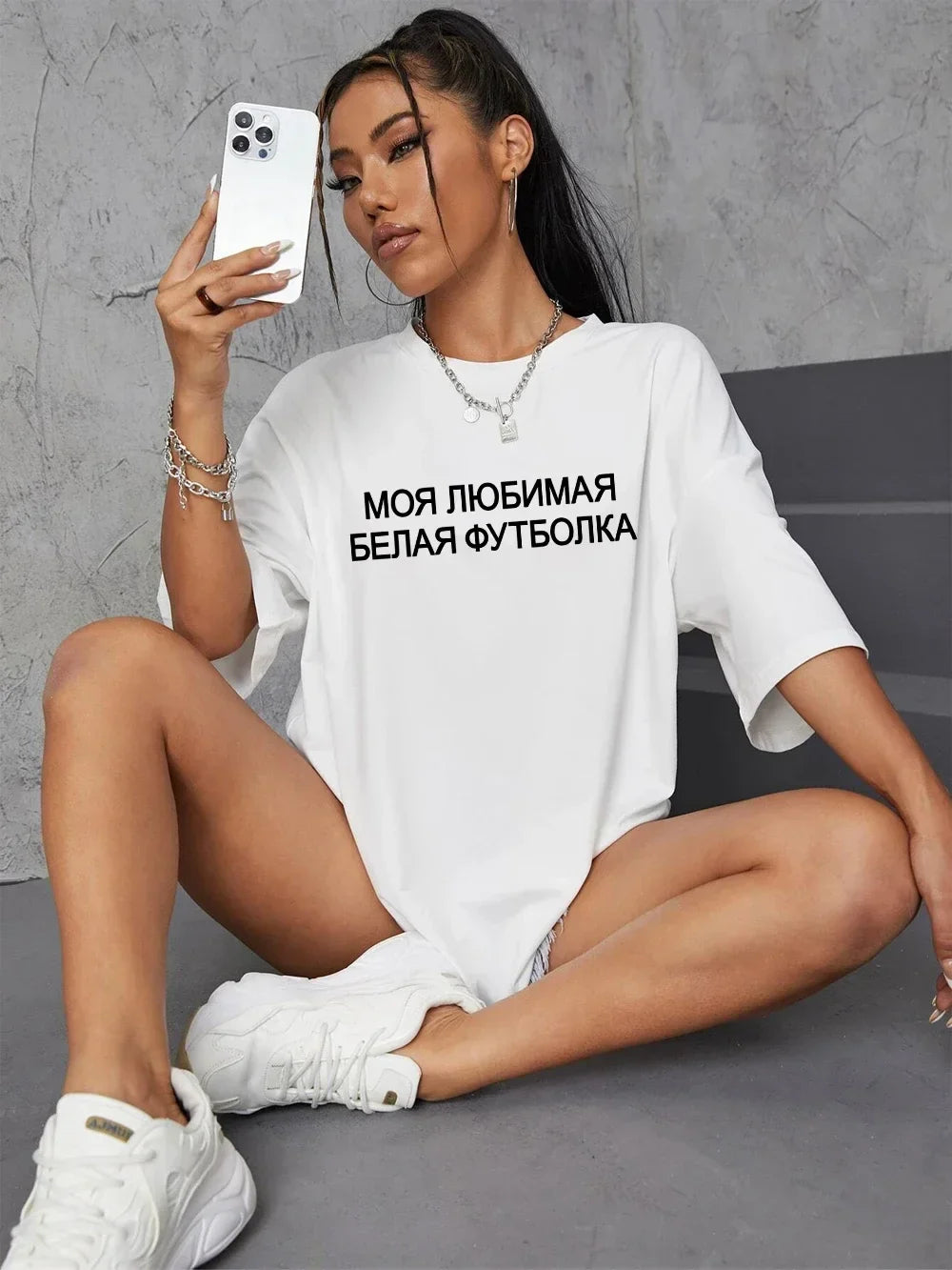 Russian Script БЕСИТЕ Prints T-Shirts Women Short Sleeve Tees Casual Loose O-Neck Tops Summer Street Female Clothes Y2K Top