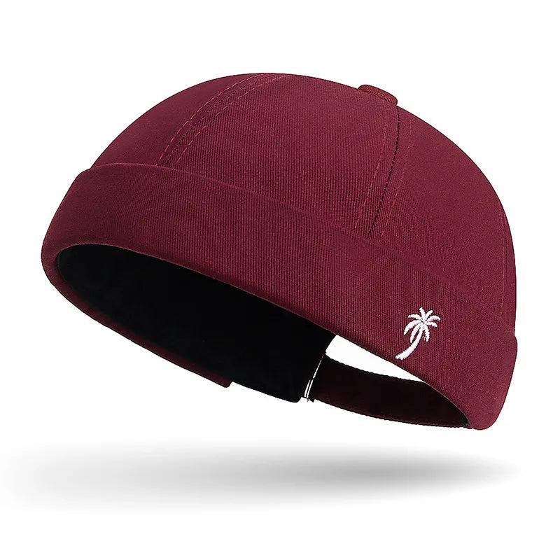 Brimless Hat for Men Women Cotton Classic Solid Color Beanie Beaded Hip Hop Hat for Outside Cycling Riding Activities
