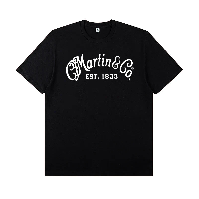 Martin Martin Guitarist Costume Rock Band T-shirt Men's Short Sleeve Instrument Print Cotton T-shirt Summer Clothing Tops Tee