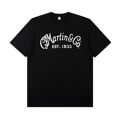 Martin Martin Guitarist Costume Rock Band T-shirt Men's Short Sleeve Instrument Print Cotton T-shirt Summer Clothing Tops Tee