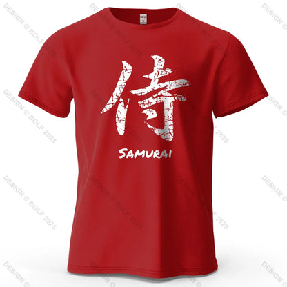 Samurai Character Printed Men's T-Shirt 100% Cotton Oversized Classic Asian Aesthetics Graphic Tees for Women Tees Streetwear