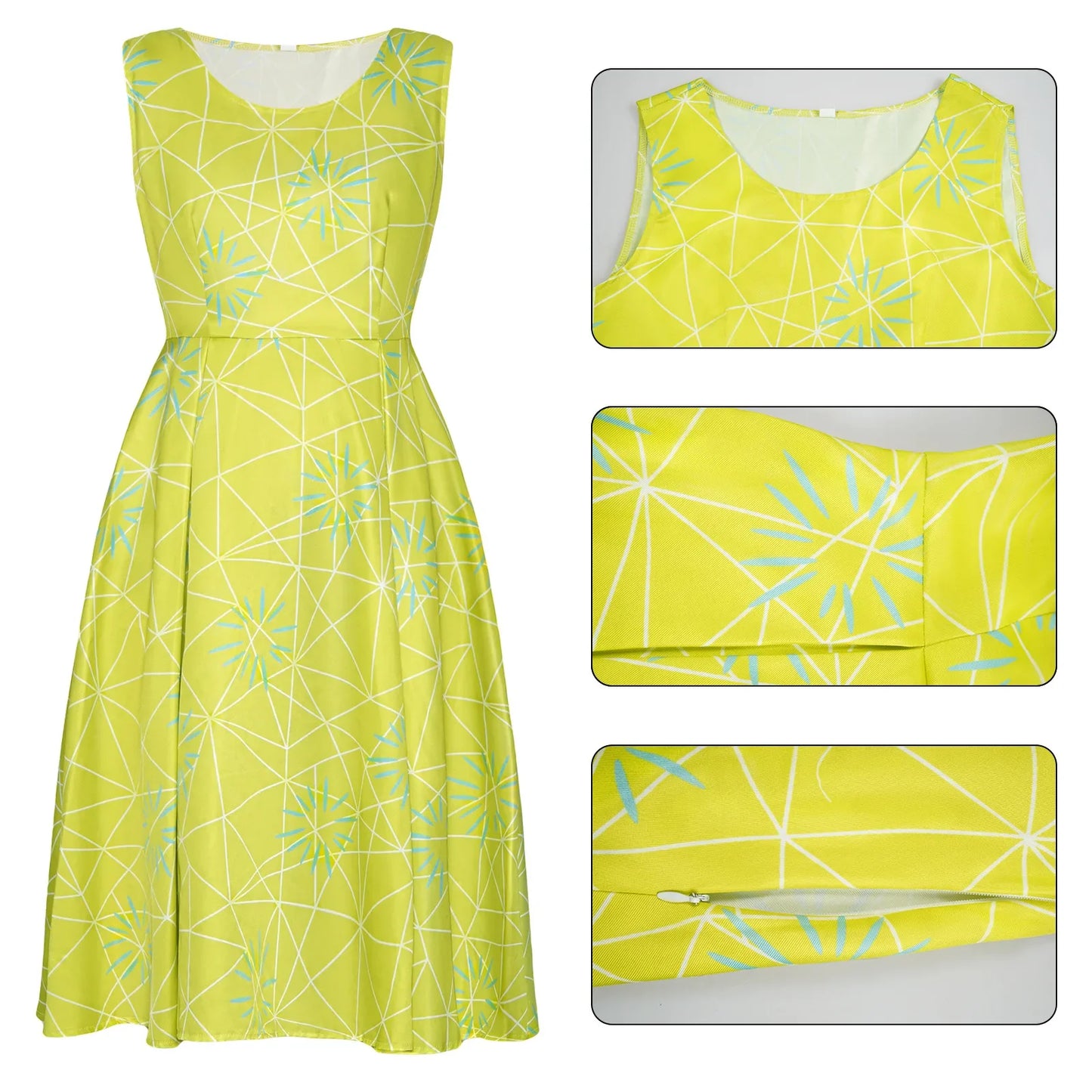 Movie Inside Out Joy Inspired Skater Dress Joy dress Joy Outfit Birthday Costume Inside Out Disgust Inspired Skater Dress Up