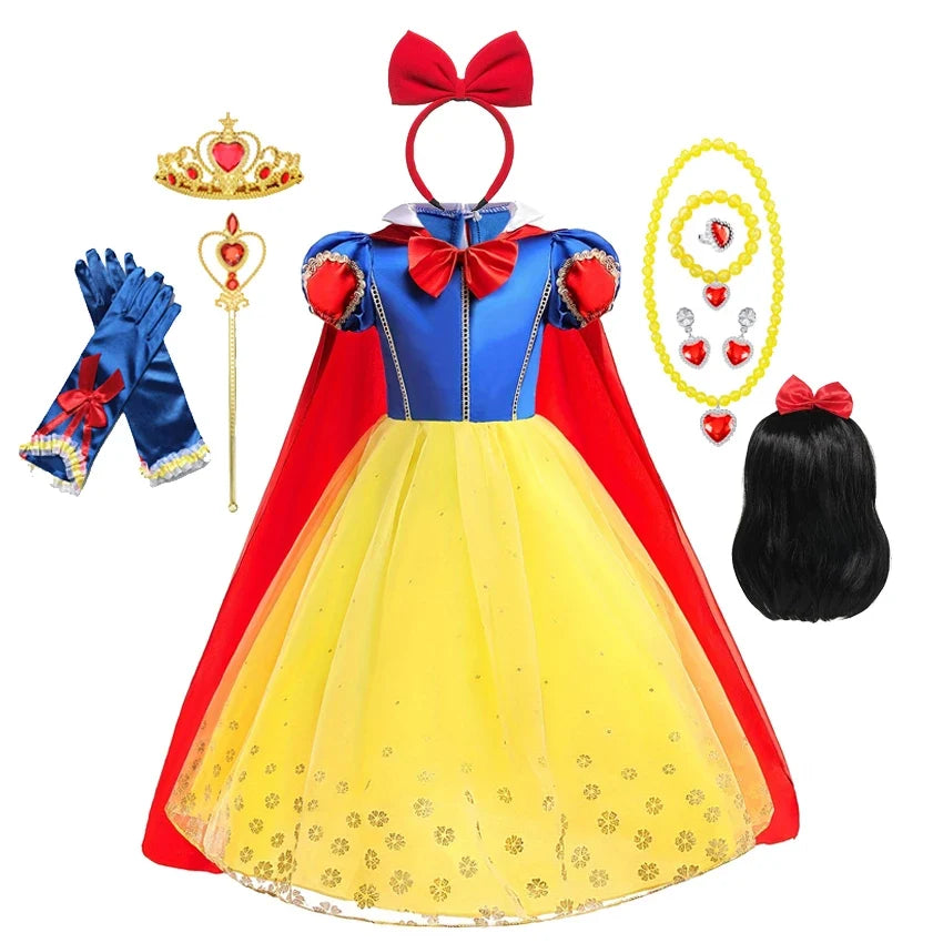 Girls Snow White Dress Kids Princess Dress Up Costumes Toddler Snow White And Huntsman Cosplay Clothing Birthday Party Outfits