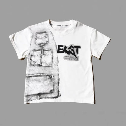 New Summer Casual Boys Clothing Set Handsome Letter Short Sleeve T-shirt + Shorts Jeans Outfit For Kids 2-8 Years Children Suits