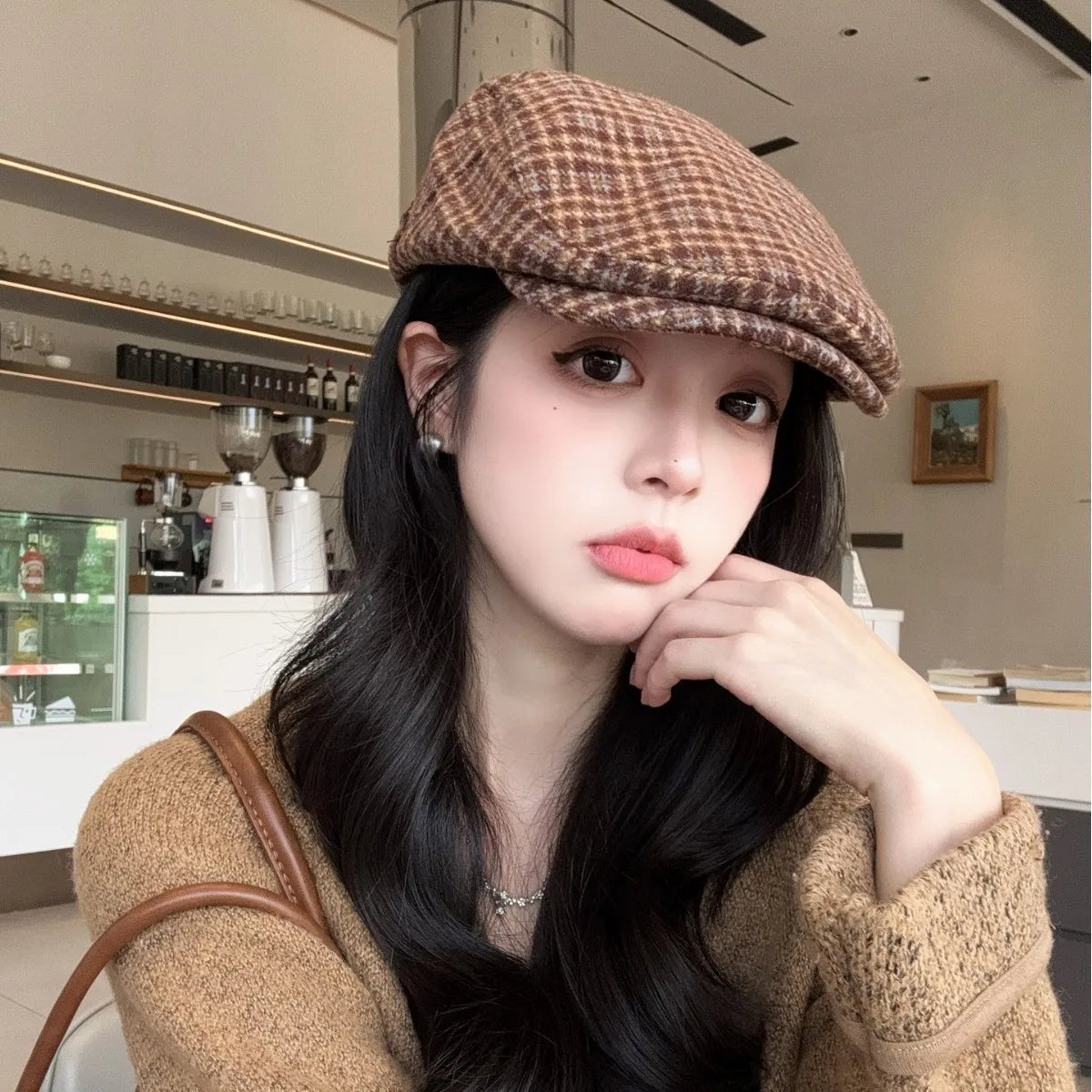New Plaid Hats Women Berets Spring Autumn Winter Newsboy Cap Women Vintage Flat Ivy Hats Golf Driving Cap Casquette