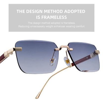 Vintage Square Sunglasses For Men Rimless Sunglasses Women Trendy Retro Fashion Glasses Gafas De Sol Hombre Lunette Soleil Femme