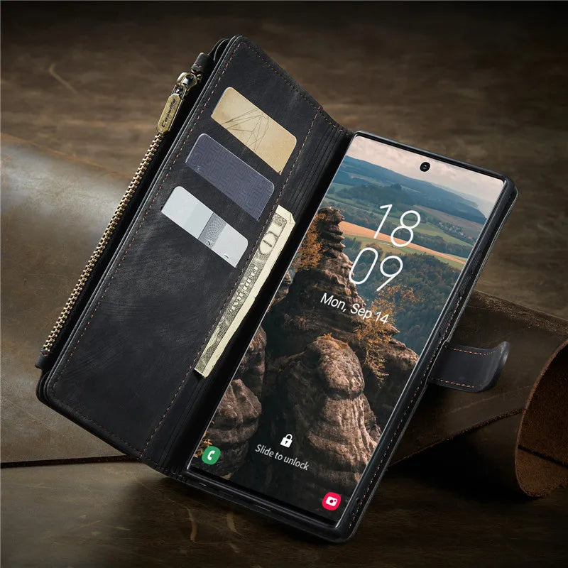 Flip Leather Phone Case For Samsung Galaxy S25 Edge S24 S26 Ultra S23 FE S22 S21 S20 Plus Note20 A16 A56 A17 A37 A57 Wallet Etui