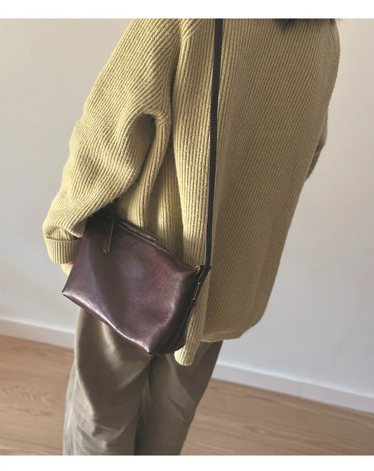 2026 New Genuine Leather Versatile Women's Small Bag Soft Cowhide Lightweight Shoulder Crossbody Bags