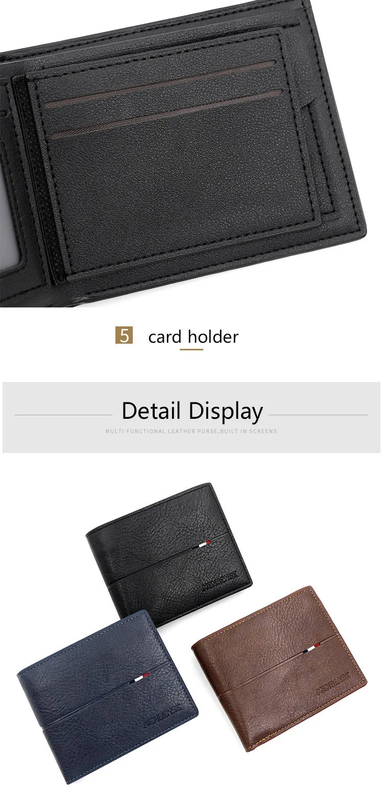 Slim Men's Wallet - New Short Zipper Design, Card & Photo Holder, Simple Coin Pocket - High - Quality PU Leather