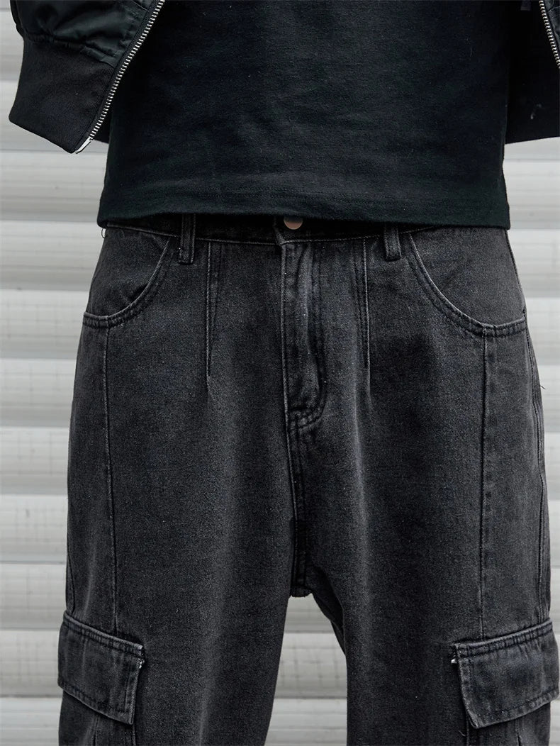 Y2k New Baggy Jeans Male Hip Hop Harajuku Trousers Wide Leg Denim Pants Men's Jeans Streetwear Korean Oversize Cargo Pants
