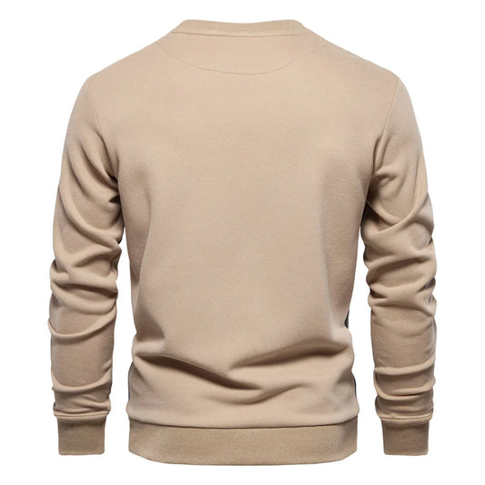Mens Patckwork Cotton-blend Crew Neck Sweatshirts Fashion Casual Sport Round Neck Pullover Sweatshirt for Men