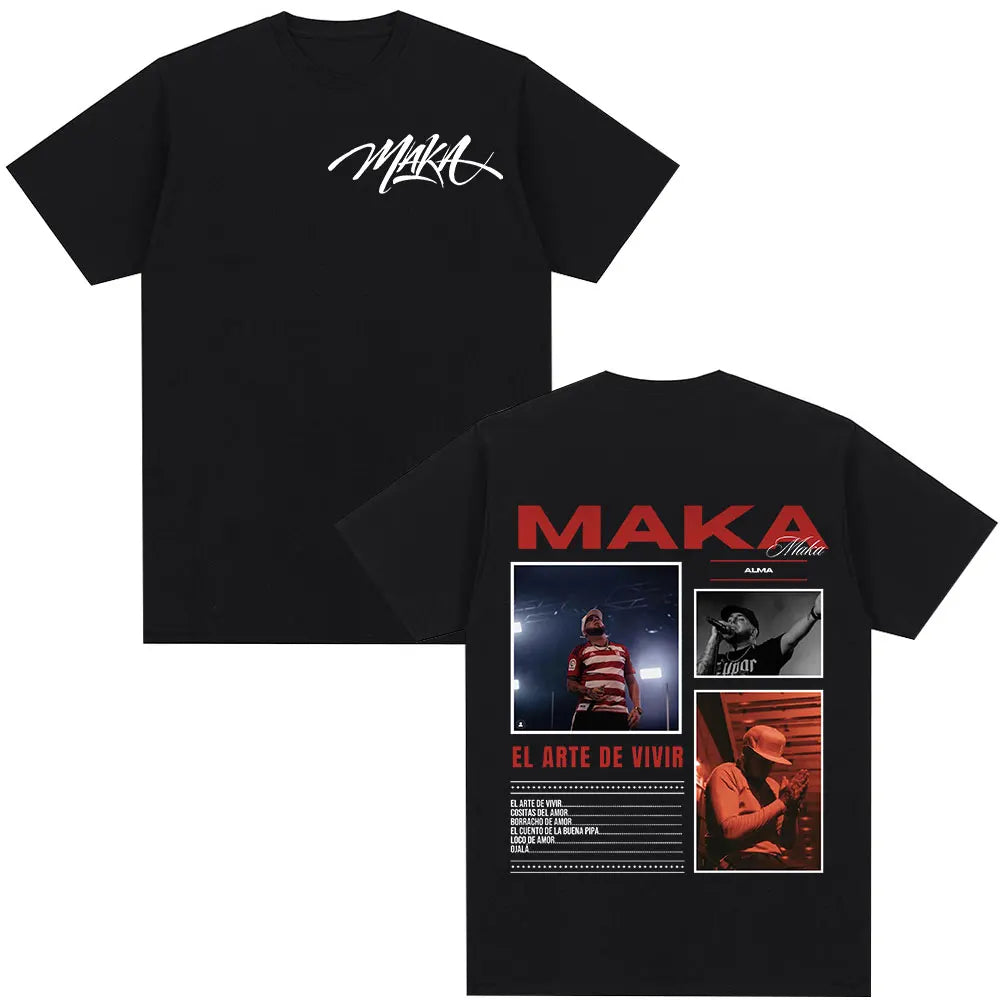 Rapper Maka Aura 2025 Tour Merch T Shirts Men Women Fashion Vintage Street T-shirt Casual Cotton Short Sleeve T Shirt Streetwear